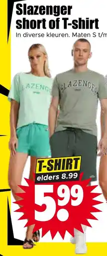 Dirk Slazenger short of T-shirt aanbieding