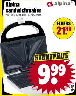 Dirk Alpina sandwichmaker aanbieding