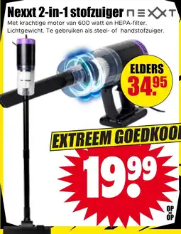 Dirk Nexxt 2-in-1 stofzuiger aanbieding