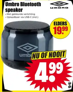 Dirk Umbro Bluetooth Speaker aanbieding