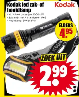 Dirk Kodak led zak- of hoofdlamp aanbieding