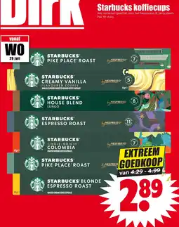 Dirk Starbucks Koffiecapsules aanbieding