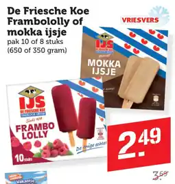 Coop De Friesche Koe Frambololly of mokka ijsje aanbieding