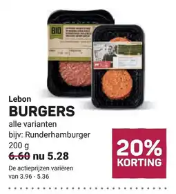 Ekoplaza Lebon BURGERS aanbieding
