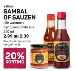 Ekoplaza Yakso sambal of sauzen aanbieding