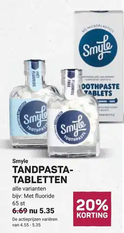 Ekoplaza Smyle tandpasta-tabletten aanbieding