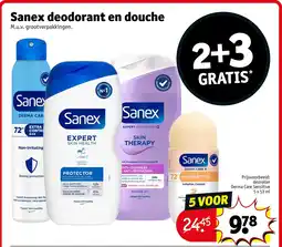 Kruidvat Sanex deodorant en douche aanbieding