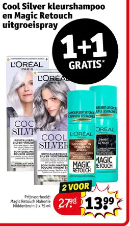 Kruidvat Cool Silver kleurshampoo en Magic Retouch uitgroeispray aanbieding