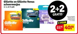 Kruidvat Gillette en gillette venus scheermesjes aanbieding