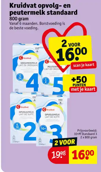 Kruidvat Kruidvat opvolg en peutermelk standaard aanbieding
