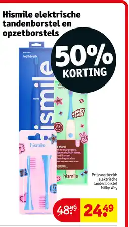 Kruidvat Hismile elektrische tandenborstel en opzetborstels aanbieding