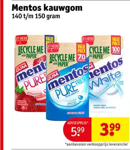 Kruidvat Mentos kauwgom aanbieding