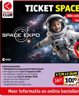 Kruidvat Ticket space expo aanbieding