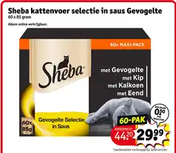 Kruidvat Sheba kattenvoer selectie in saus gevogelte aanbieding