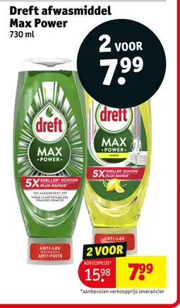 Kruidvat Dreft afwasmiddel max power aanbieding