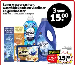 Kruidvat Lenor wasverzachter, wasmiddel pods en vloeibaar en geurbooster aanbieding