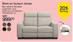 Leen Bakker Bank en Fauteuil James aanbieding