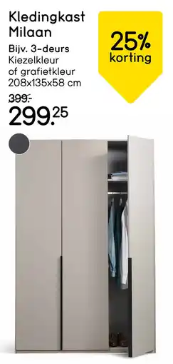 Leen Bakker Kledingkast Milaan aanbieding
