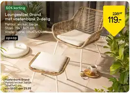 Leen Bakker Loungestoel Grand met Voetenbank 2-delig aanbieding