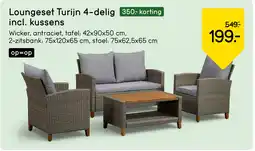 Leen Bakker Loungeset Turijn 4-delig incl. Kussens aanbieding