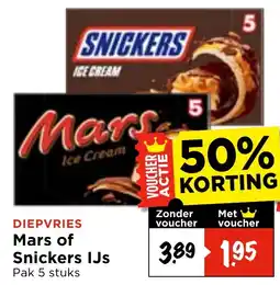 Vomar Voordeelmarkt Mars of Snickers IJs aanbieding