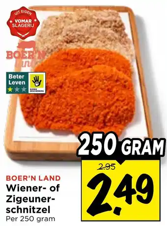 Vomar Voordeelmarkt Boer'n Land Wiener- of Zigeunerschnitzel aanbieding