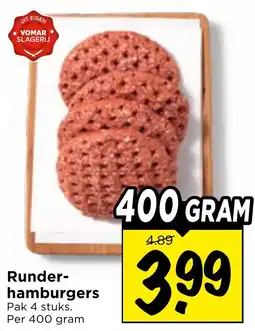 Vomar Voordeelmarkt Runder-hamburgers aanbieding