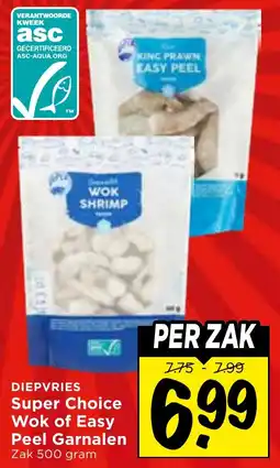 Vomar Voordeelmarkt Super Choice Wok of Easy Peel Garnalen aanbieding