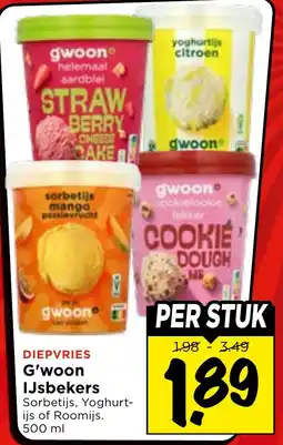 Vomar Voordeelmarkt G'woon IJsbekers aanbieding