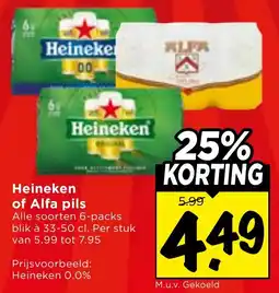 Vomar Voordeelmarkt Heineken of Alfa pils aanbieding