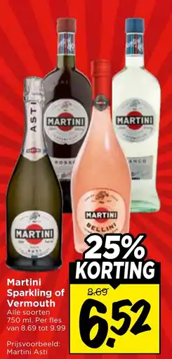 Vomar Voordeelmarkt Martini Sparkling of Vermouth aanbieding