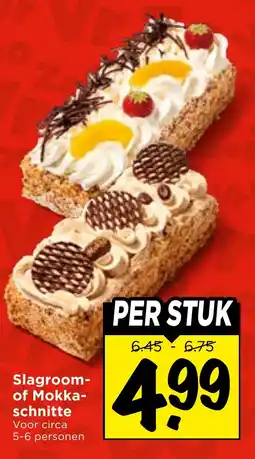 Vomar Voordeelmarkt Slagroom- of Mokka-schnitte aanbieding