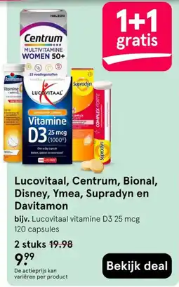 Etos Lucovitaal, Centrum, Bional, Disney, Ymea, Supradyn en Davitamon aanbieding