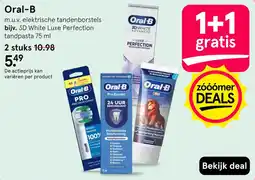 Etos Oral-B m.u.v. elektrische tandenborstels bijv. 3D White Luxe Perfection tandpasta 75 ml aanbieding