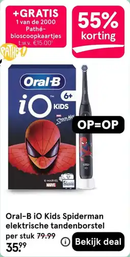 Etos Oral-B iO Kids Spiderman elektrische tandenborstel aanbieding
