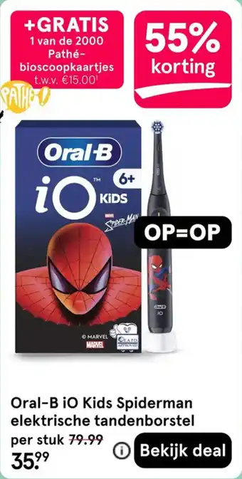 Etos Oral-B iO Kids Spiderman elektrische tandenborstel aanbieding