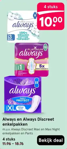 Etos Always en Always Discreet enkel pakken aanbieding