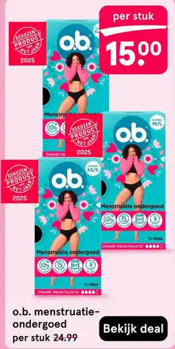 Etos o.b. menstruatie-ondergoed aanbieding