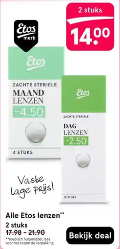 Etos Etos zachte steriele maandlenzen -4.50 aanbieding