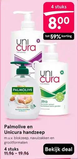 Etos Palmolive en Unicura handzeep aanbieding