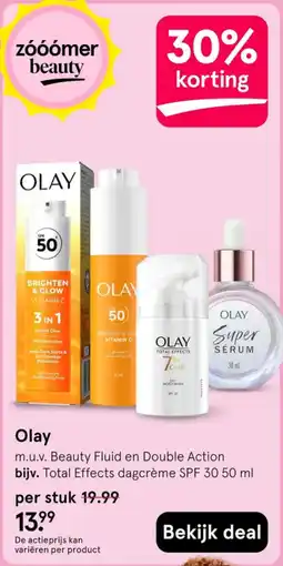 Etos Olay m.u.v. Beauty Fluid en Double Action aanbieding