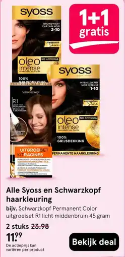 Etos syoss en schwarzkopf haarkleur aanbieding