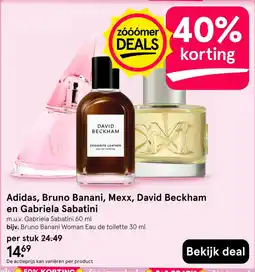 Etos adidas, bruno banani, mexx, david beckham en gabriela sabatini aanbieding