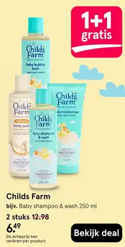 Etos Childs Farm baby shampoo & wash 250 ml aanbieding