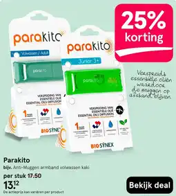 Etos parakito Anti-Muggen armband volwassen kaki aanbieding