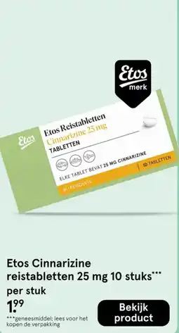 Etos Etos Cinnarizine reistabletten 25 mg aanbieding