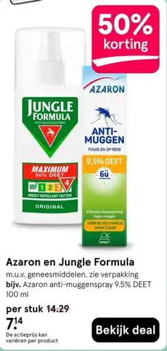 Etos Azaron en Jungle Formula aanbieding