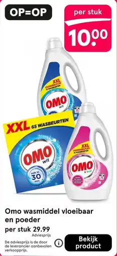 Etos Omo wasmiddel vloeibaar en poeder aanbieding
