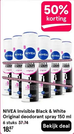 Etos NIVEA Invisible Black & White Original deodorant spray aanbieding