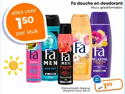 Trekpleister Fa douche en deodorant aanbieding